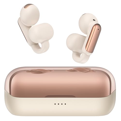 oraolo Cuffie Bluetooth Open-Ear, Clip-On Auricolari Aperti Bluetooth 5.4, Cuffie On Ear Aperti Controllo Touch 32H Cancellazione del Rumore IPX6 Impermeabile per Sport Fitness, Oro Rosa