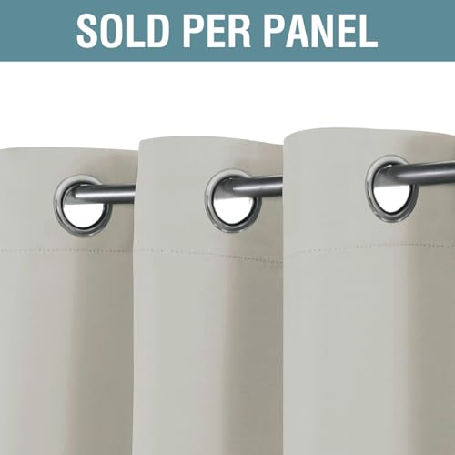 Image of H.VERSAILTEX Blackout Curtain for Living Room Small Window Kitchen Blackout Curtains 45 inch Length Energy Saving Solid Grommet Blackout Drape, One Panel, Pale Oak, 52 inch W x 45 inch L