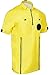 Soccer Referee 9 Piece Short Sleeve Package Referee Jersey Black Shorts Socks patch Whistle lanyard Referee wallet cards Flag set (Yellow, Adult Large)