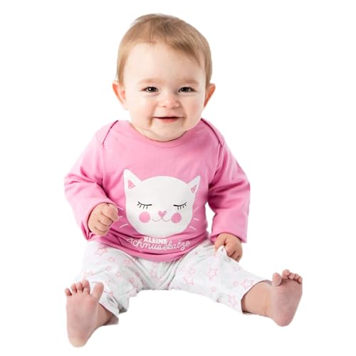 Baby - Mädchen Schlafanzüge Kleine Schmusekatze, Rosa, 74/80