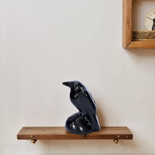Estatua de Cuervo de Cristal de Obsidiana 2 pulgadas miniatura 3
