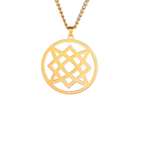 Collier Carré du Svarog en relief amulette païenne aux finitions artisanales