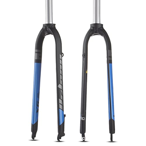 26インチ、27.5インチ、29インチ マウンテンバイク用リジッドフォーク アルミニウム合金 ディスクブレーキ 自転車用フロントフォーク 1-1/8インチ ストレートチューブ ロード 自転車用ハードフォーク QR 9 X 100mm(Blue,29")