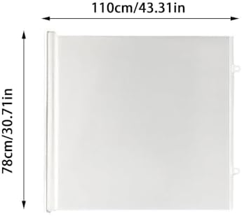 Retractable Pet Gate No Drilling - Extendable Mesh Barrier for Dogs & Cats, Portable Indoor Safety Gate for Stairs, Doorways, Hallways, Decks & Patio (White/110x78cm) — view 2