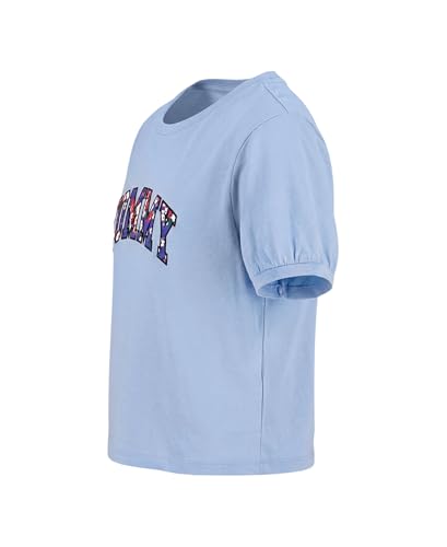 Image of Tommy Hilfiger Girls' Short Sleeve Flag Logo Tee, Soft & Comfortable
