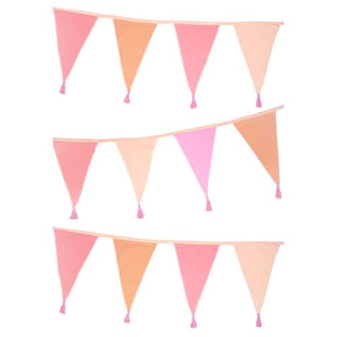 Talking Tables 3m Pink Fabric Bunting with Tassels Cover