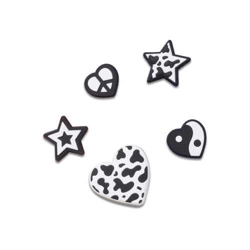 Image of Crocs Girls and Teens Cute Collection Multi Packs Charms for Kids' Shoes - Medium Width - Single Size Mono BnW 5-Pack One Size Medium