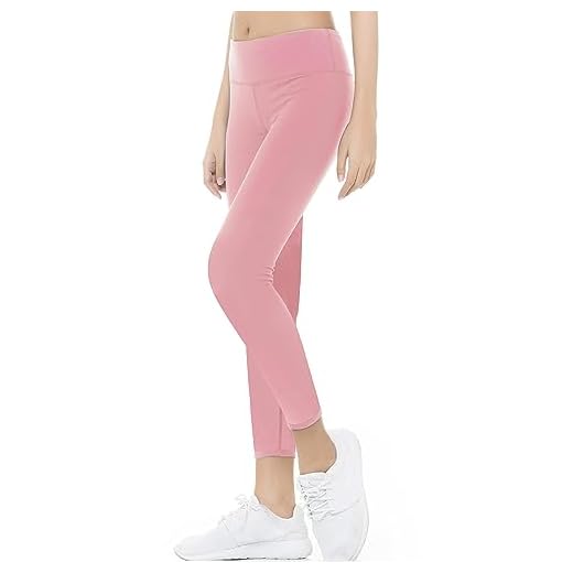 BIG ELEPHANT Leggings for Girls, Yoga Pants for Kids, Active Pants for Running (12-13 Years, Pink)