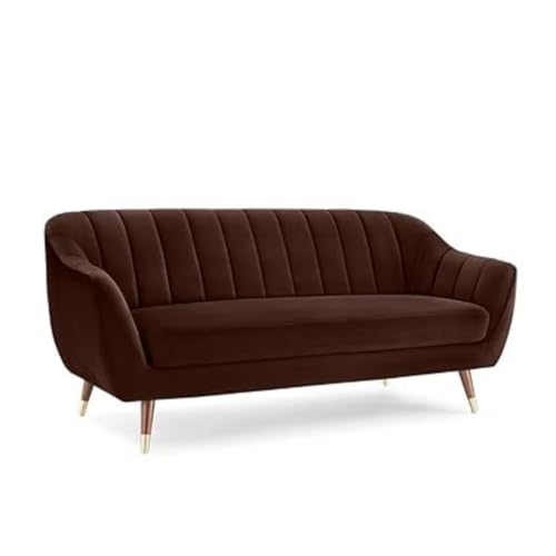 Image of 3 Seater Sofa Set with Two Cushions Perfect for Home Office Guests Living Room (Brown, 3 Seater)