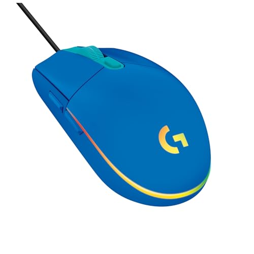 Image of Logitech G203 Prodigy Wired Gaming Mouse, 8,000 DPI, RGB, Lightweight, 6 Programmable Buttons, On-Board Memory, Compatible with PC /Mac - Blue