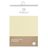 Pirulos Sábana Bajera Ajustable 100% Algodón para Cuna de 60 x 120 cm/Sábana Bajera Cuna Bebé , Color Crudo