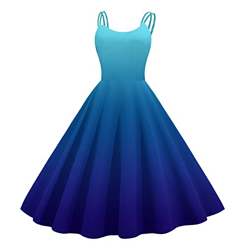 Damen Vintage Cocktailkleider Rockabilly Hohe Taille A-Line Petticoat Kleid Spaghettiträger Festlich Ballkleid Swing 50er Jahre Sommer Abendkleid...