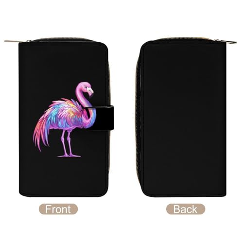 Transgender Flamingo Women's Long Wallets Leather Card Holder Purse Zippered Buckle Clutch Handbag3