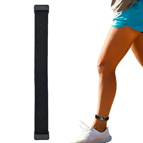 Grestun Breathable Hook and Loop Ankle Band Compatible with Fitbit Charge 6/5 Fitness Tracker, Sport Ankle Strap for Men and Women (Black, Medium)