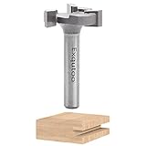 Exqutoo 1/4' Shank 1 inch Cutting Diameter T Shape CNC Spoilboard Surfacing Router Bits, Bottom Cleaning Router Bit Wood Milling Cutter Planing Tool for Woodworking Tool,Carbide Mortising Router Bits