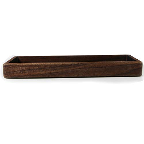 aufodara Stiftablage Holz Stiftschale Münztablett Schreibtischablage Briefpapier Aufbewahrungsbox für Mitarbeiter, Kunden und Geschäftspartner, Geschenk (Braun/Nussbaum Holz)