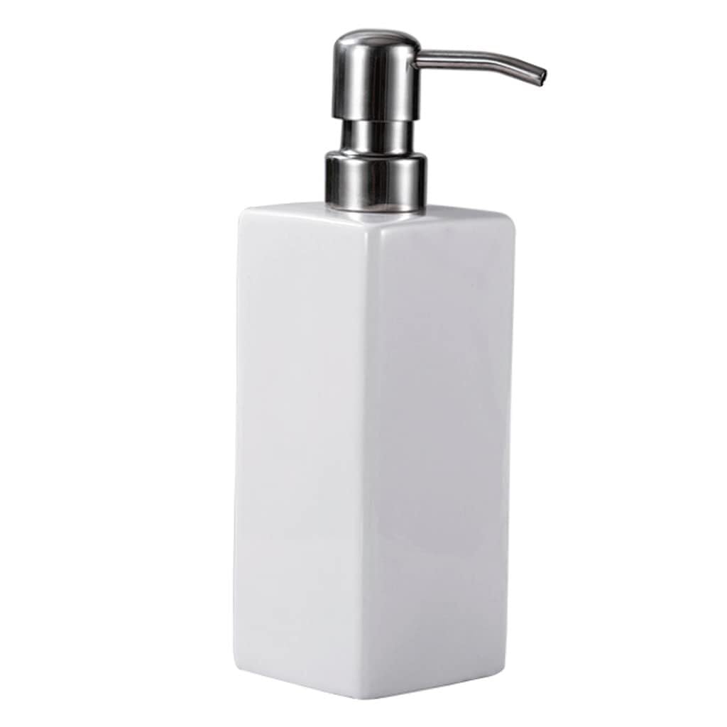 Ceramiczny dozownik do mydła w płynie 400 ml / 13,5 uncji - stylowa pompa ręczna do łazienki z uchwytem ze stali nierdzewnej Top nadaje się do dekoracji wnętrz, idealna do kuchni i prania
