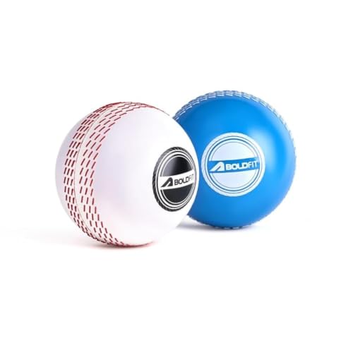 Image of Boldfit WindBall Synthetic Cricket Practice Ball for Indoor & Outdoor Training - Soft PVC Material, Ideal for Kids and Adults, 125 GM- Multicolor (Pack of 2)