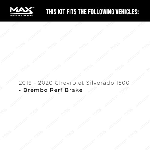 Image of Max Advanced Brakes Front Brake Kit Compatible With 2020 2021 Chevy Silverado 1500 w /Sport Perf Brake Replacement Premium OE Disc Brake Rotors and Ceramic Brake Pads