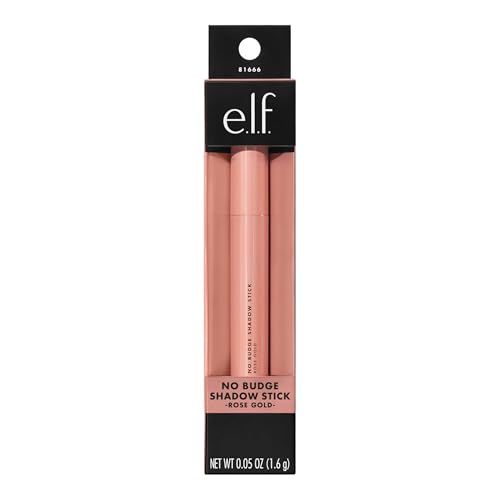 Image of e.l.f. No Budge Shadow Stick, Longwear, Smudge-Proof Metallic Eyeshadow, Rose Gold, 0.056 Oz (1.6g)