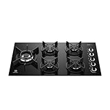 Electrolux Cooktop 5 Bocas a Gás Electrolux Mesa Vidro Expert ChamaPrecisa e Grade Ferro Fundido (KE5GW) Bivolt