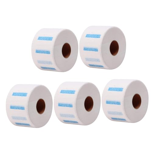 MUCKLILY 5ロール 使い捨て防水ネックストリップ 柔軟で快適な首保護ペーパー バーバー ヘアサロン用散髪 パーマ 染髪対応