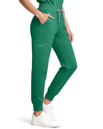 Image of Medical Scrubs for Women Pants, Soft Stretch & Breathable Joggers | Drawstring Womens Scrub Cargo Pants with 5 Utility Pockets, Bottoms Keep 12-Hour Shift Comfort for Healthcare Professionals
