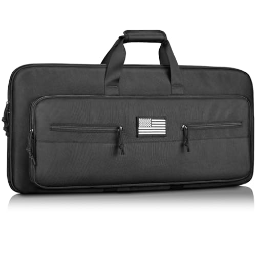 CVLIFE 28 Inch Soft Rifle Case, Upgraded Double Rifle Bag, Lightweight Shotguns Case for Gun Transportation and Storing, Extra Pockets for Gun Accessories, Outdoor Hunting Shooting, Black
