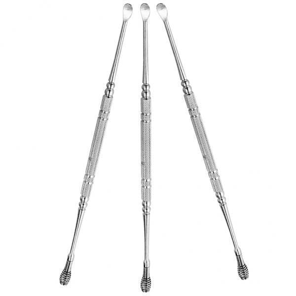 SAZ DEKOR 3x3X Stainless Steel Earwax Removal Tools Ear Pick Digging Ear Spiral-image-1