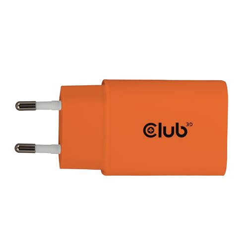 Cargador de 30W USB-C Club3D CAC-3023 pack doble de adaptadores de corriente color naranja