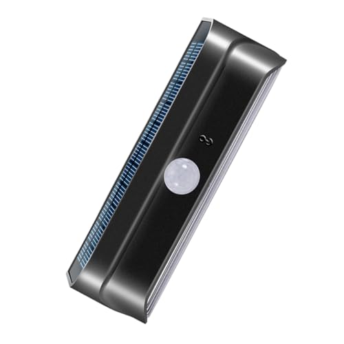 Healeved Lámpara de Pared Solar LED Ip65 Sensor Pir, Color Negro Alto Brillo 6000k, Luz para Jardín y Patio Exterior, Carga Automática sin Cableado, Iluminación Inteligente para Exteriores