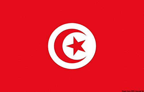 Pavillon Tunisie Osculati 40x60 cm drapeau de courtoisie pour éviter les amendes en mer