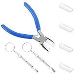 Pliers for Jewelry Making Nylon Pliers Carbon Steel Pliers Tools Soft Jaw Pliers Double Flat Jaw Pliers with Mini Keychain Screwdriver for Beading, Looping, Shaping Wire, and Other Crafts