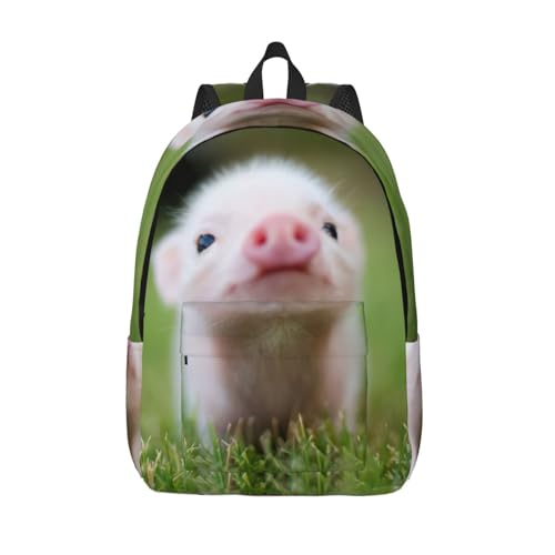 Mochila de viaje con estampado de cerdo para portátil de mujer