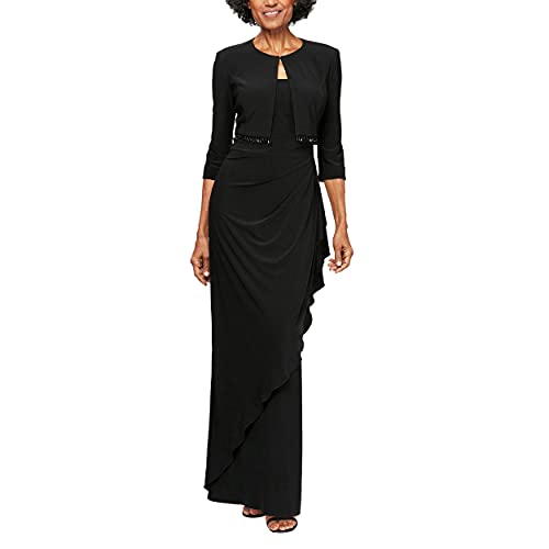 Image of Alex Evenings Women's Empire Waist Bolero Jacket Dress (Petite and Regular Sizes) - Close Out
