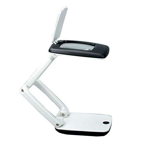 HJXSXHZ366 Lupa de la explotación agrícola Minipliegue Lupa, T-7021 3 Mesa Pliegue Lupa, con un, Alto Mantenimiento LED identificación legible luz