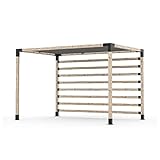 TOJA GRID PW0812GR13 System with Grid Wall for 4x4 Wood Posts Modular Pergola, Black