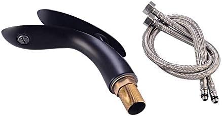 Mitigeur de lavabo solide avec levier ergonomique et jet d'eau moderne or