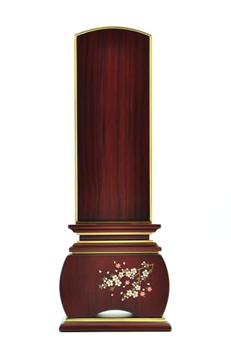 福和屋 位牌 文字彫り代込み モダン位牌 優雅『風桜』紫檀 4.0寸【一名分名入れ代金込み】