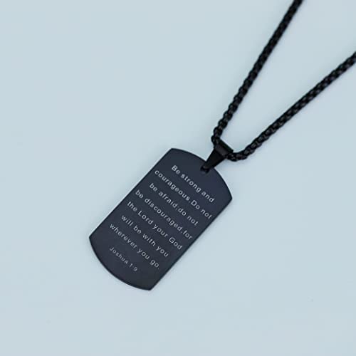 Rnivida Men's Bible Verse Cross Tag Pendant Necklace, Stainless Steel Christian Inspirational Necklace Jewelry for Men3