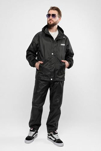 Image of Mens Raincoat Suit with Pant Set Emperor Series | Waterproof Lightweight Breathable Rain Wear | Strong Stitching, Elastic Cuff & Waterproof Zipper Raincoat for men waterproof