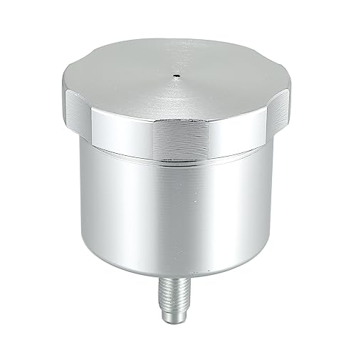 X AUTOHAUX Car Handbrake Oil Tank Universal Racing Hydraulic Drift Hand Brake Oil Tank for Fluid Reservoir E-Brake Racing Silver Tone