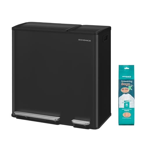 Amazon.co.jp: SONGMICS ゴミ箱 分別 2連 50L+20L 横型ダストボックス