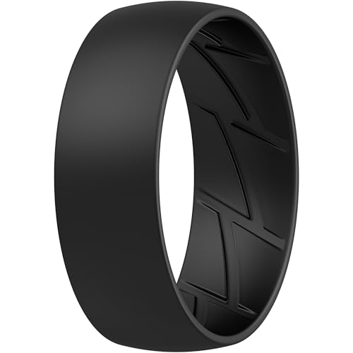 Image of ThunderFit Silicone Rings for Him and Her, Rubber Engagement Bands Unisex - 1 /4 /5 /7 /8 Variety Multipack