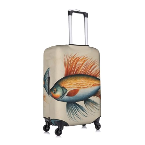 Safflower Flying Fish Tsa Approved Luggage Cover For 18-32 Inch Suitcases Scratch-Resistant Stretch Luggage Cover3