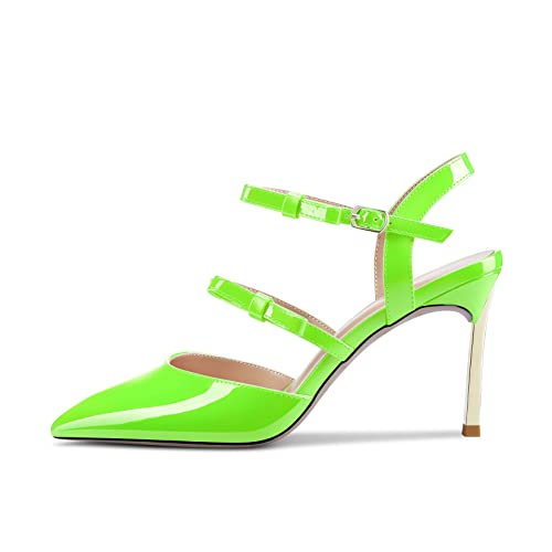 HDEUOLM Women Stiletto High Heel Pointed Toe Sandals Ankle Strap Buckle Bow-knot Party Cute Shoes2
