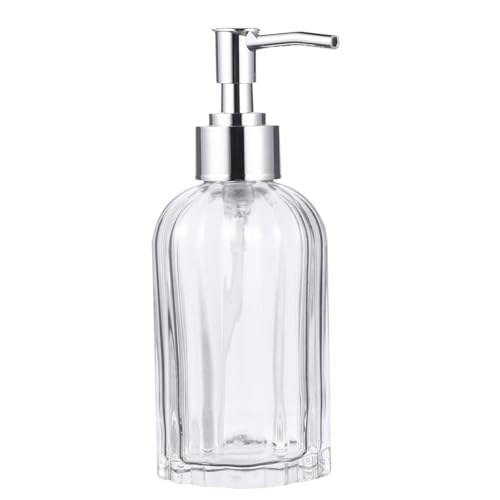 Abaodam ガラス製詰め替え容器 おしゃれポンプ式液体ソープボトル 手軽に使えるローション シャンプー対応 持ち運びやすい多用途ディスペ