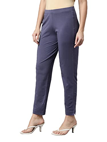 Image of GO COLORS Womens Regular Fit Cotton Kurti Pants (Dark Jean Blue S)