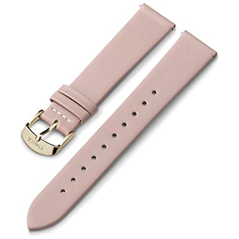 Timex 18mm Genuine Leather Strap – Pink with Gold-Tone Buckle Cover