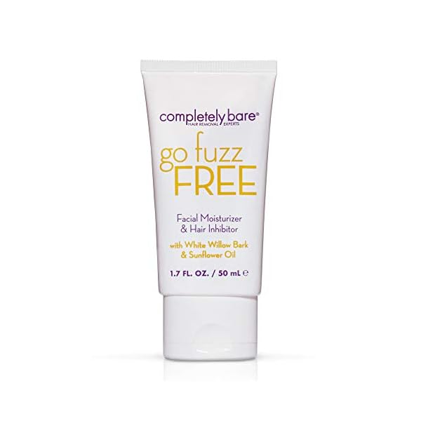 Completely-Bare-Go-Fuzz-Free-Facial-Moisturizer-Hair-Inhibitor-Anti-Aging-All-Natural-Vitamin-E-Willow-Bark-Sunflower-Oil-Slows-Hair-Regrowth-Cruelty-Free-Paraben-Free-Vegan-Formula-17-oz Completely Bare go fuzz FREE Face Moisturizer & Hair Inhibitor - Anti-Aging Extracts & Hair Minimizers